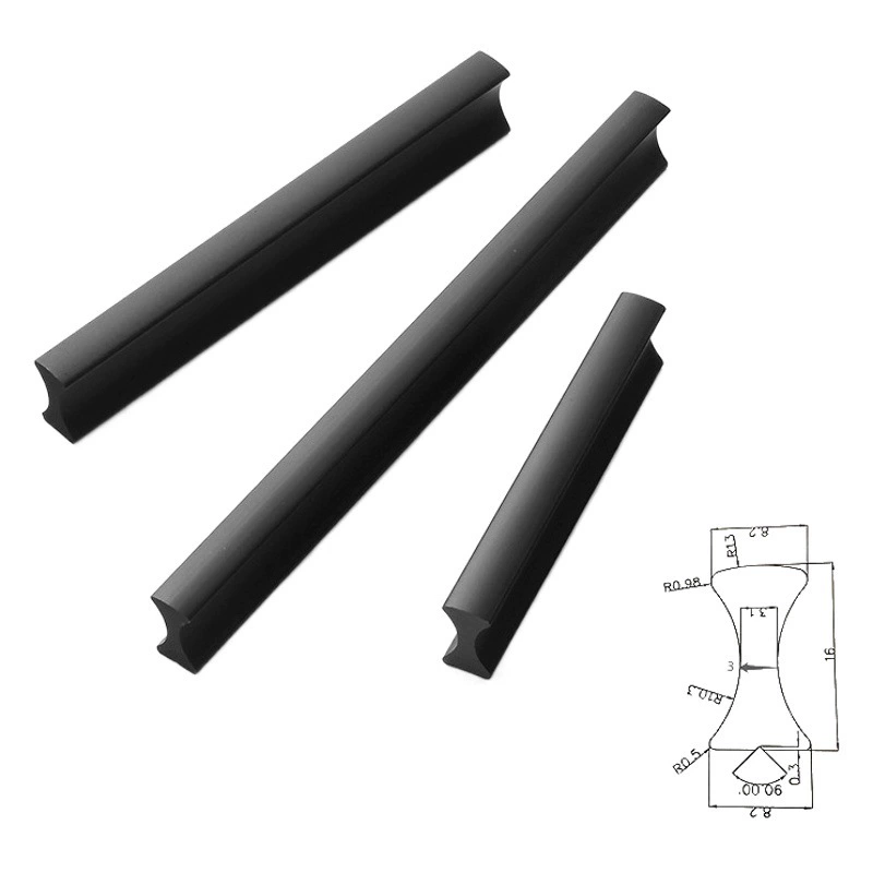 Ручка для ящиков из матового черного алюминиевого сплава на 96 отверстий, для шкафов, обувных шкафов, тумб, дверей, удлиненная, готовая к отгрузке с завода