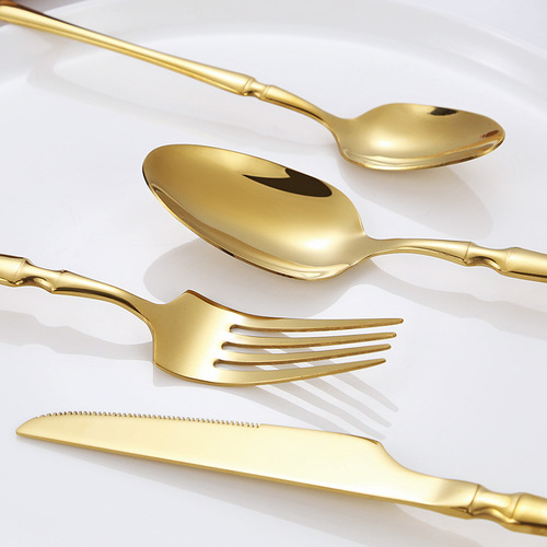 Cross-border stainless steel tableware slim waist knife fork spoon set Western cuisine steak knife fork spoon coffee spoon