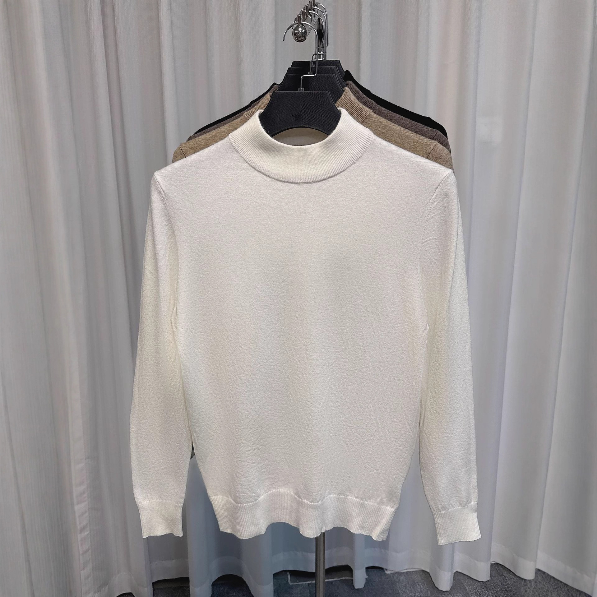 Otoño y invierno nuevo suéter de hombre medio cuello hombre jersey de lana de punto sluggish wind swetaer top