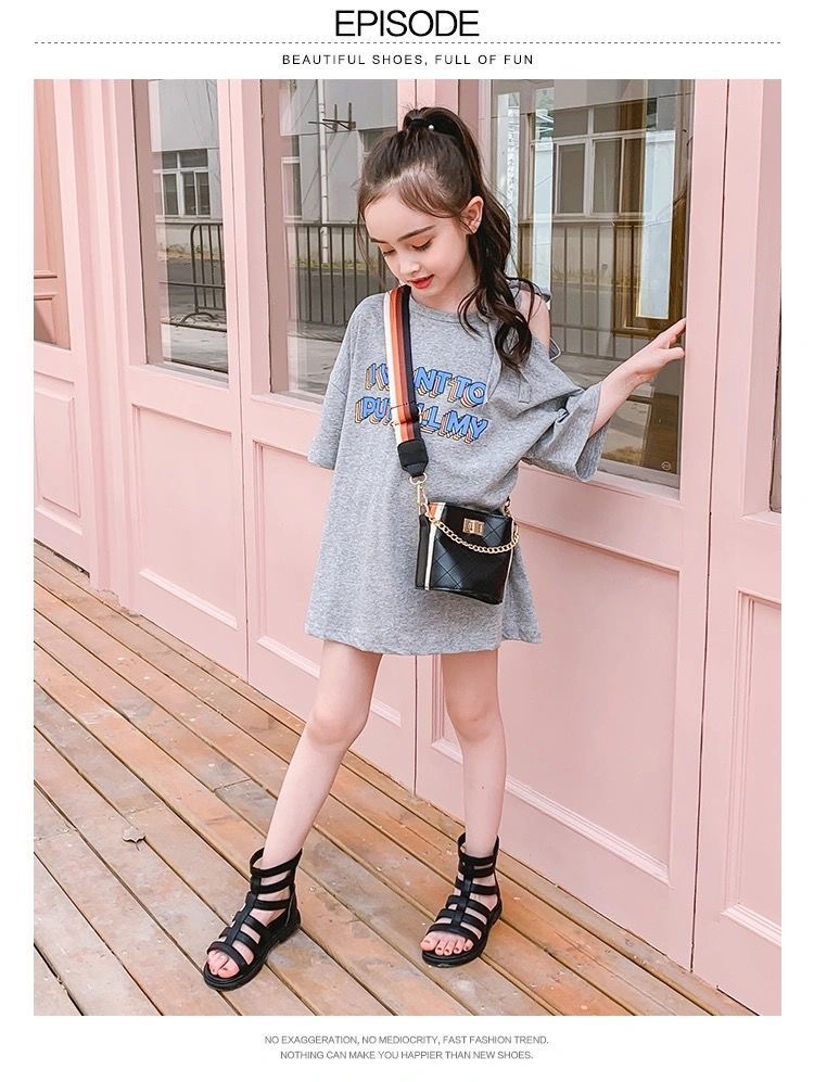 Sandali da ragazza 2023 Estate Nuova suola morbida Ragazza Principessa Scarpe romane alla moda per bambini_voghion.com