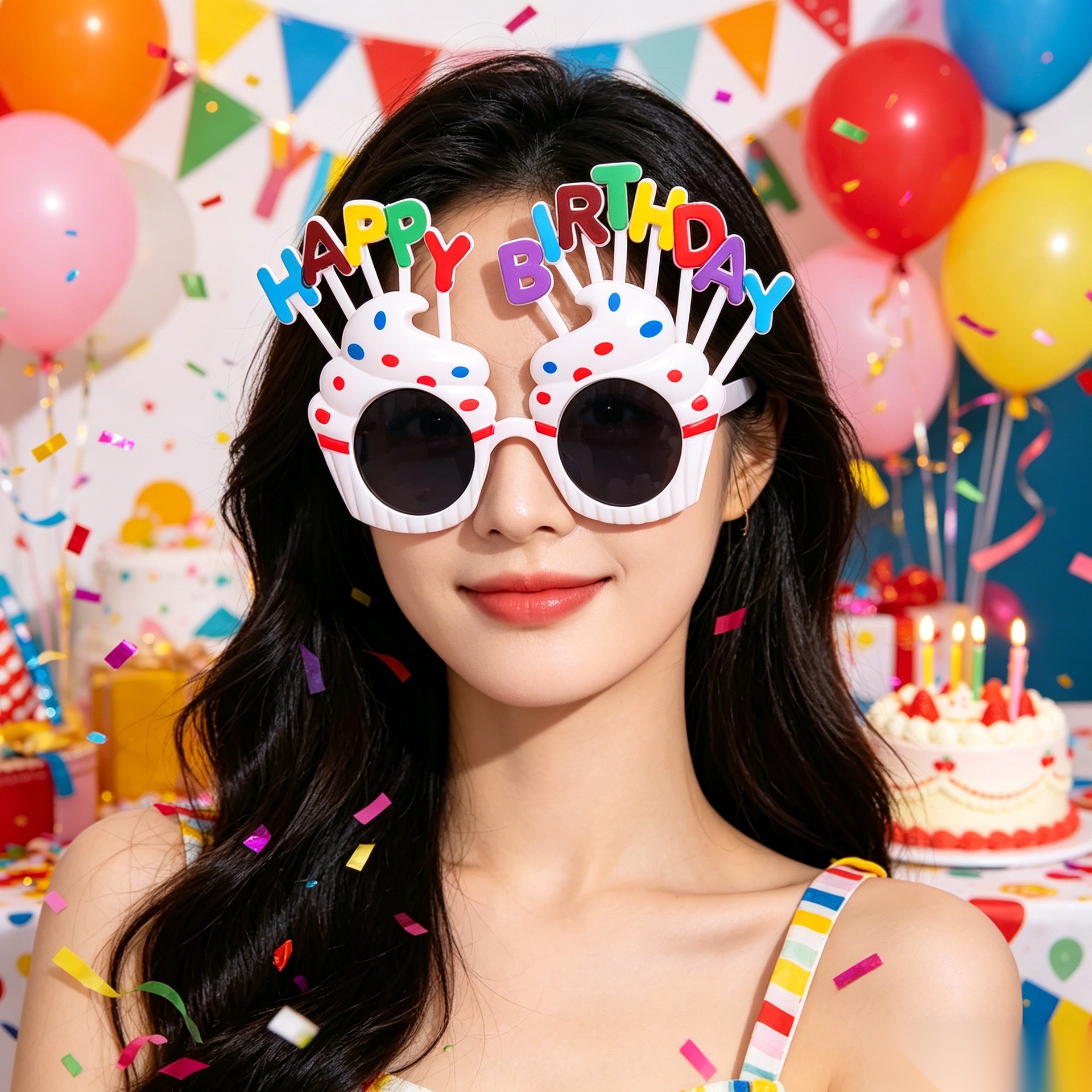 Cumpleaños temático fiesta gafas extrañas feliz cumpleaños pastel vela gafas de diseño de cumpleaños accesorios de fotos