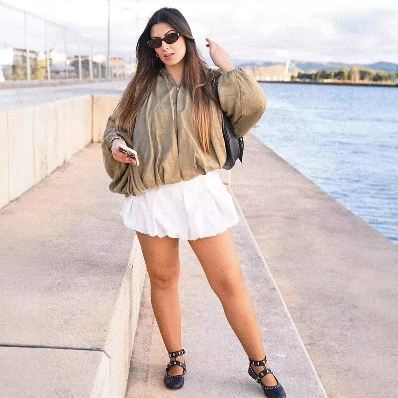 European and American Style Cross-Border Export Women's Clothing 2025 Fashionable Fluffy Bomber Jacket 2814404 506