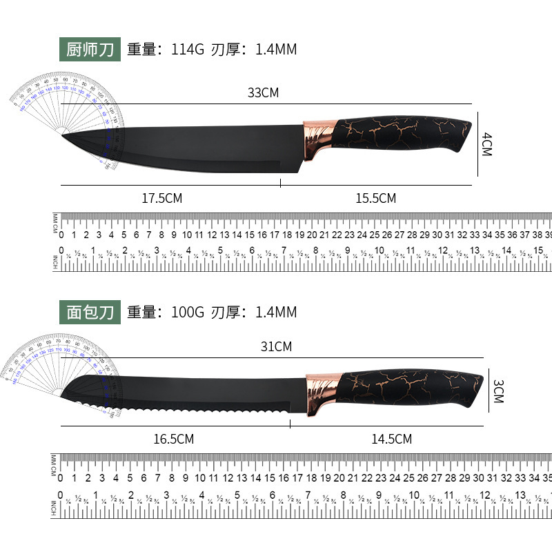 Cuchillo de acero inoxidable de cocina doméstica cuchillo de cocinero cuchillo de frutas cuchillo combinado con base de cuchillo