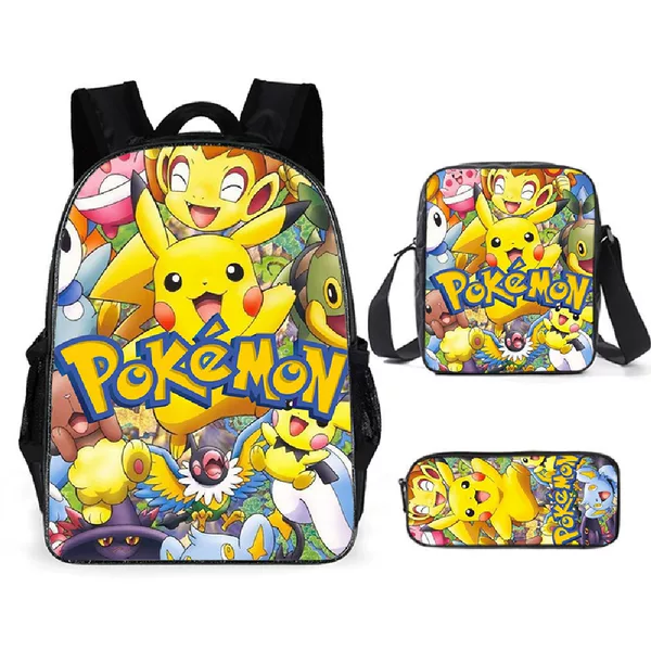 Cross-border New Baokemeng Schoolbag Pikachu Backpack Polyester Backpack for Students and Children