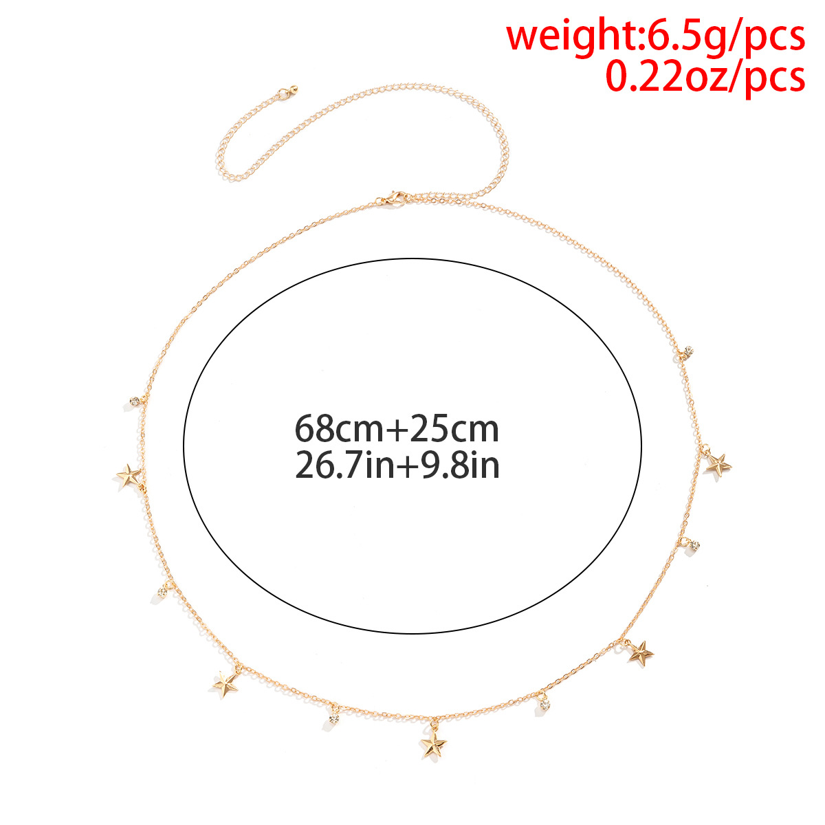 Mode Simple Couche Gland Simple En Métal En Forme D'étoile Corps Chaînes display picture 1