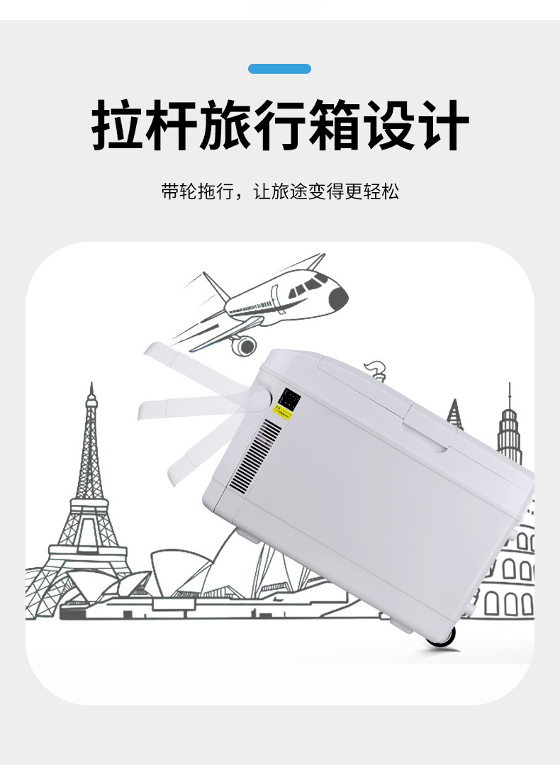 35-Liter Car Refrigerator with Digital Temperature Control, Suitable for Both Car and Home Use, Portable Outdoor Car Refrigeration Fridge