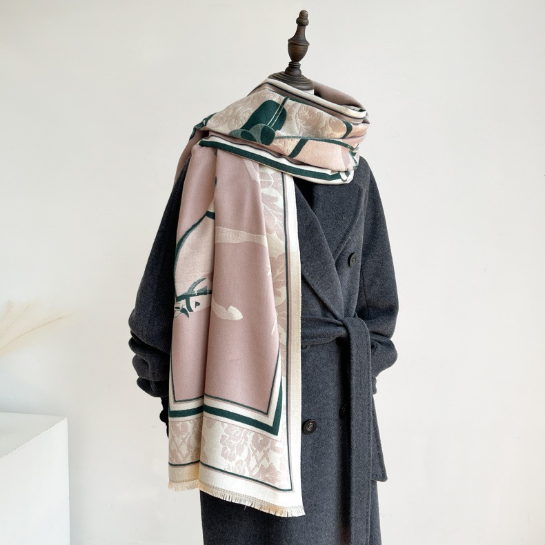 Sciarpa invernale in imitazione cashmere per donna, stile di alta qualità, calda e lunga, spesso scialle double face_voghion.com