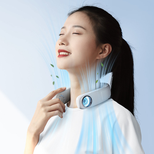 Cross-border semiconductor refrigeration hanging neck fan USB charging bladeless air conditioning fan outdoor portable hanging neck small fan
