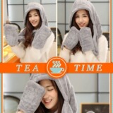 Демисезонный бархатный шарф, шапка, перчатки, «три в одном», 3 предмета, оптовые продажи