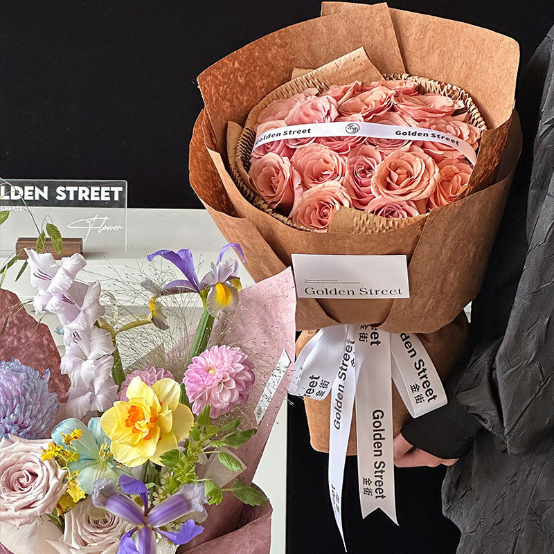 Huaxi hierba teñida nuevo papel de arte esmerilado kraft impermeable papel especial flor ramo de flores papel de embalaje manual