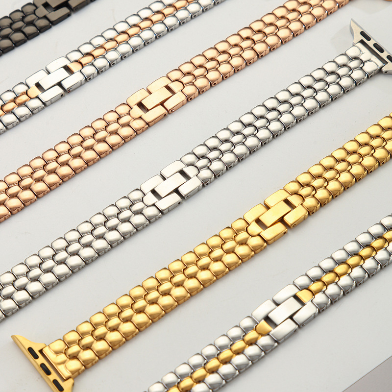 适用苹果Apple Watch玉米粒金属表带 iwach 11小蛮腰不锈钢手表带|undefined