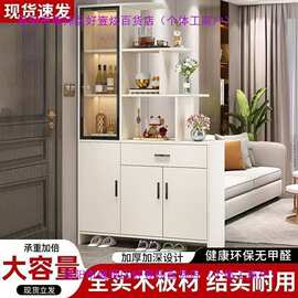 入户正对门实木玄关鞋柜一体客厅屏风隔断柜2025新款酒柜储物柜子