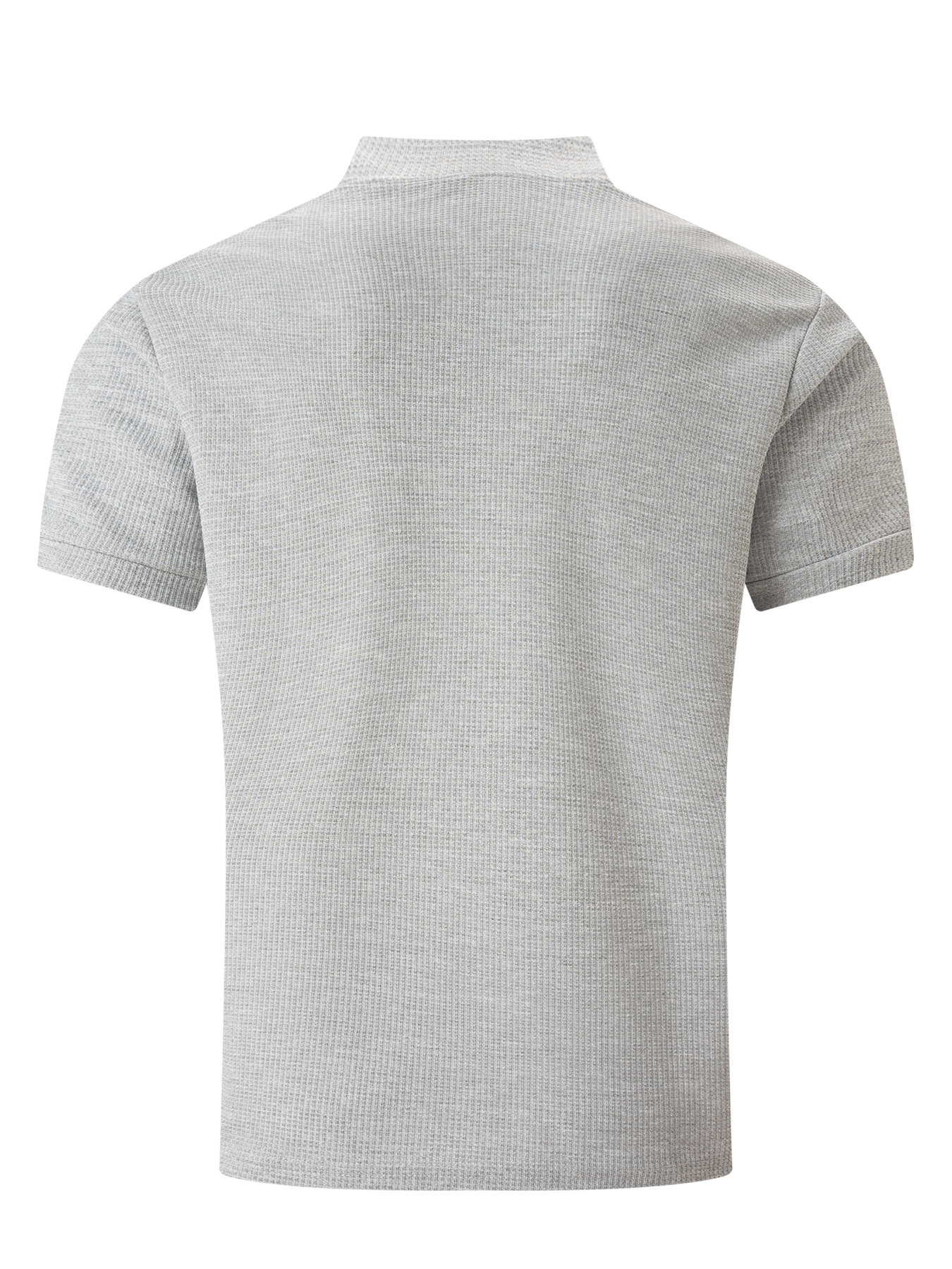 Men's Summer Shirt New Waffle Belt Stand Collar Solid Color Short Sleeve T-Shirt Fashion For Adults_viptrois.com