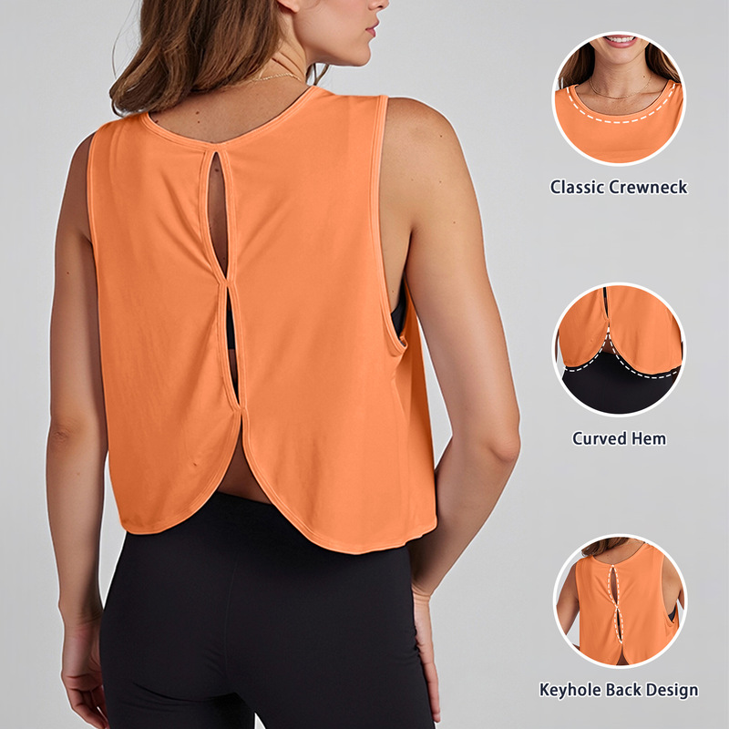 Cross-Border Summer Thin Quick-Drying Ultra-Breathable Loose Sleeveless Blouse Sports Vest Women's Running Fitness Vest Top