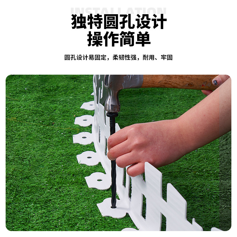 Nueva valla de jardinería transfronteriza Cinturón de aislamiento de piedra de hierba en forma de L cerca de plástico cerca de parque de patio blanco cerca de borde