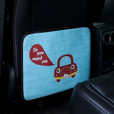 Chair back anti-kick pad inner and rear storage bag