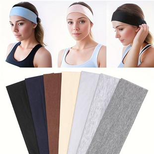 Summer Fashion Imitation Cotton Widened Sports Yoga Headband Sweat-Absorbent Women's Outdoor Running Elastic Headscarf Face Wash Headband