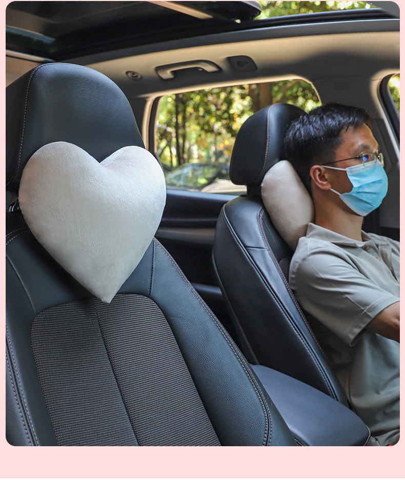 Car Headrest, Neck Pillow, Heart-Shaped Car Pillow, Car Seat Cushion, Couple's Car Interior Accessories