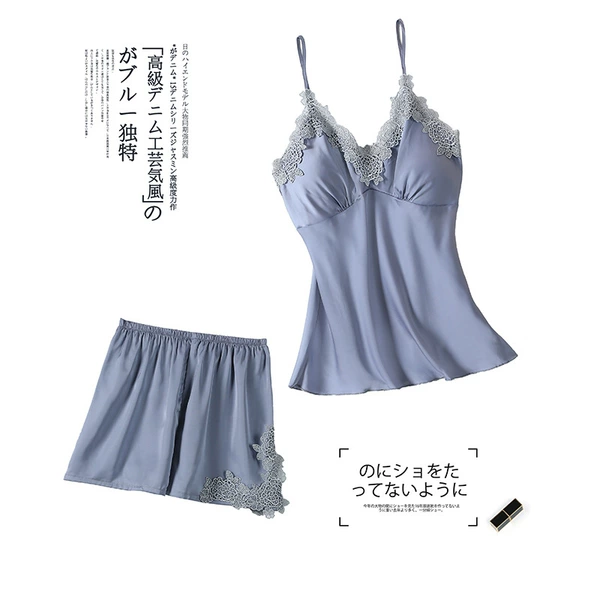 Forging Silk Set Set-Elegant Gray [Sling+shorts]