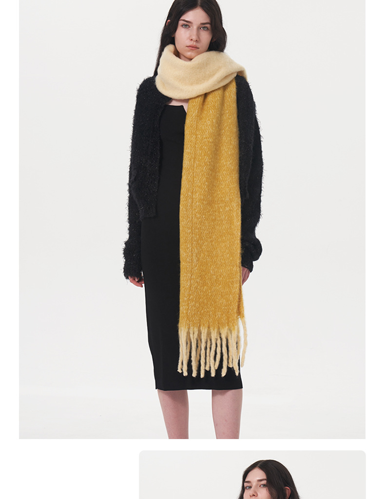 Nuova sciarpa in cashmere imitazione calda a due colori per autunno e inverno, sciarpa in mohair morbido e caldo spesso da donna_voghion.com