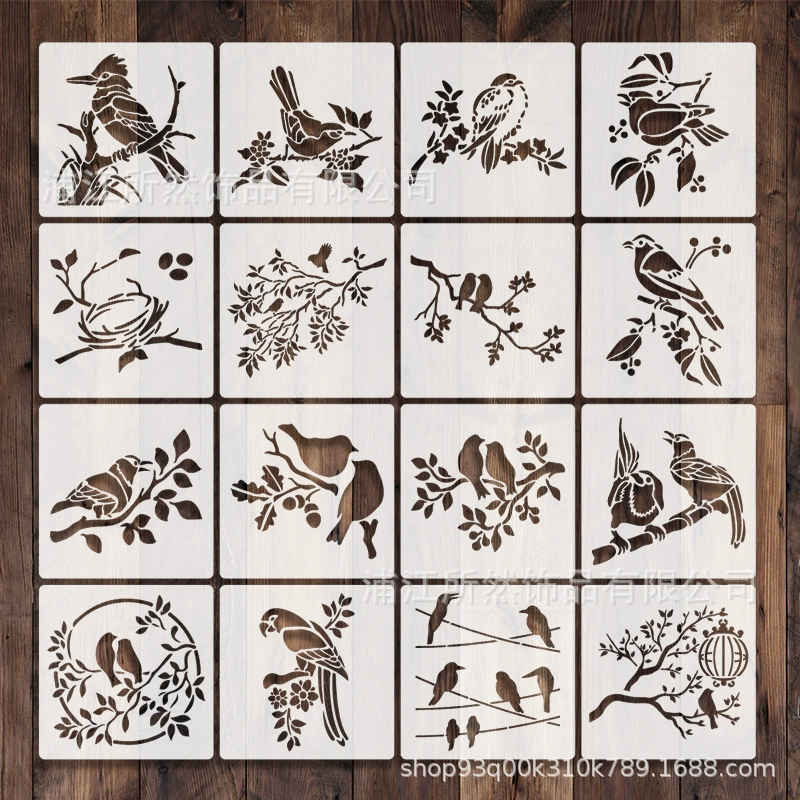 16 птиц в китайском стиле на ветвях через границу Новый китайский творческий стиль