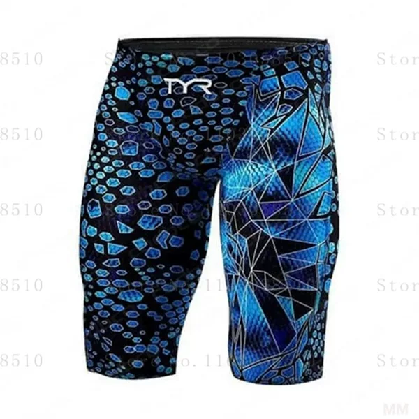 Men's Swimming Trunks Professional Waterproof Quick-Drying Men's Long Sharkskin Bionic Fabric Enlarged Boxer Briefs Cross-Border Foreign Trade
