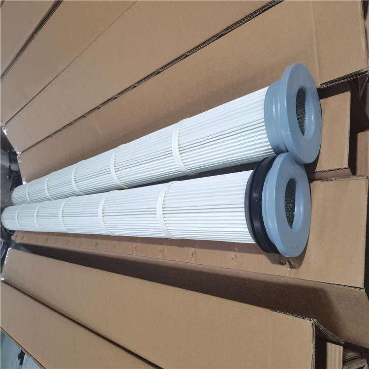 万泽供热电厂2米高粉尘滤芯 PTFE覆膜除尘滤芯 踩入式滤筒滤芯