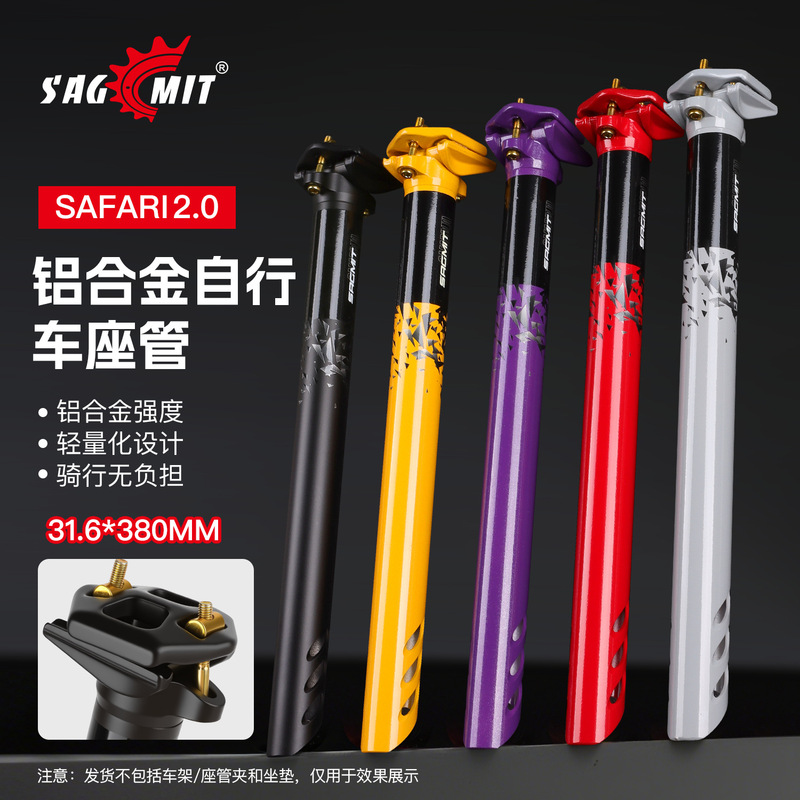 Sagmit Bicycle Seat Post 31.6mm Aluminum Alloy Painted Double Nail Mountain Road Bike Seat Tube