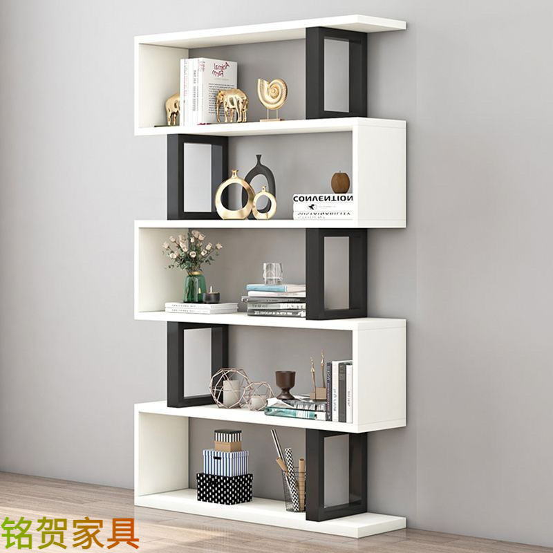Creative Wall Bookshelf Living Room Partition Storage Display Shelf Display Rack Modern Simple Ornaments Storage Rack Floor-Standing