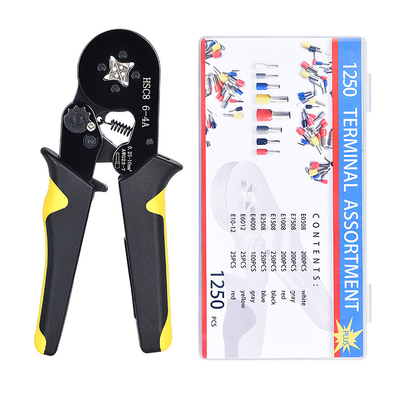 黒ずんだヨーロッパ式0.25-10mm多機能ラチェットhsc 6-4セットのパイプ型端子圧線クランプを提供します。|undefined