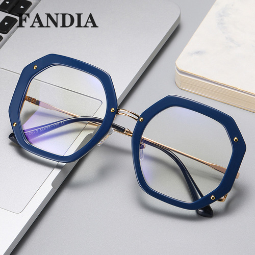 95243 Frame Glasses Fashionable Square Anti-Blue Light Glasses Artistic European and American Style Plain Glasses Cross-border Source Goods