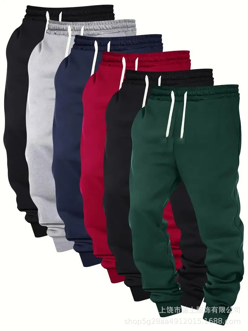 Pantalones Deportivos 2D de Color Liso para Hombre de Poliéster, Ligeramente Elásticos, para Deportes Urbanos
