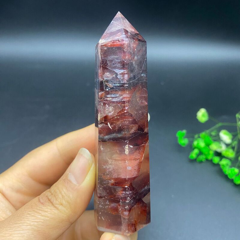 天然红胶花柱子多种小摆件水晶雕刻件桌面摆件手工雕刻件装饰 买一送一 图 5