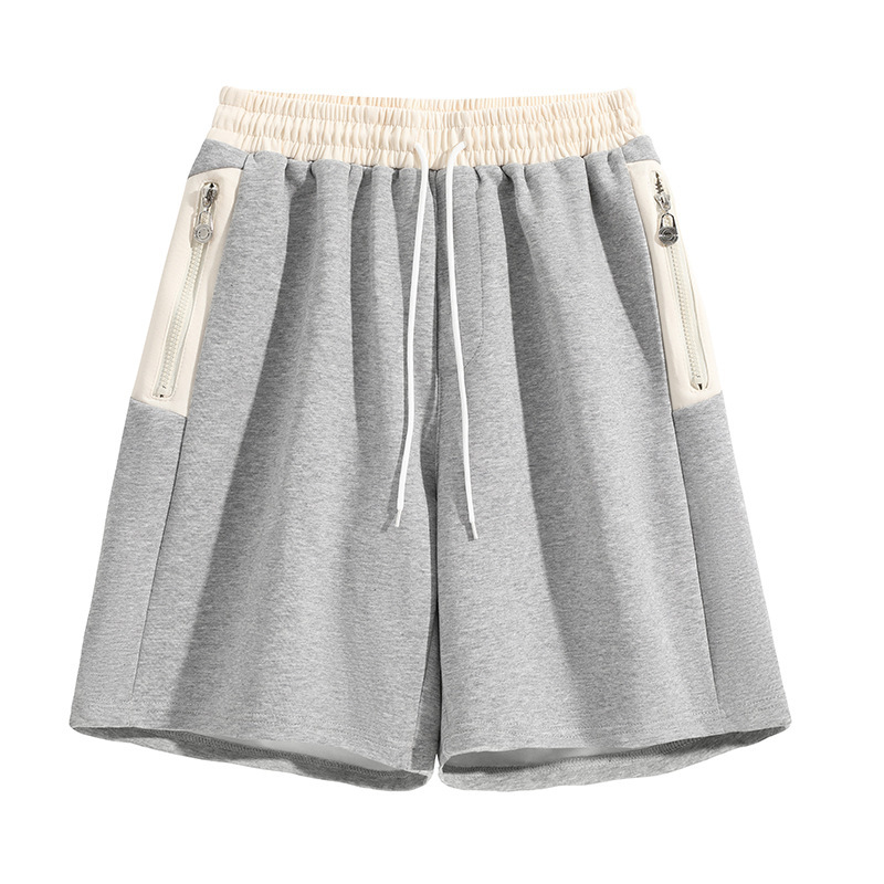 Summer Lightweight Zipper Pocket Pants with a Stylish Color-Blocking Design, Trendy Youth Style, Cool Drawstring Sports Shorts Summer Lightweight Zipper Pocket Pants with a Stylish Color-Blocking Design, Trendy Youth Style, Cool Drawstring Sports Shorts