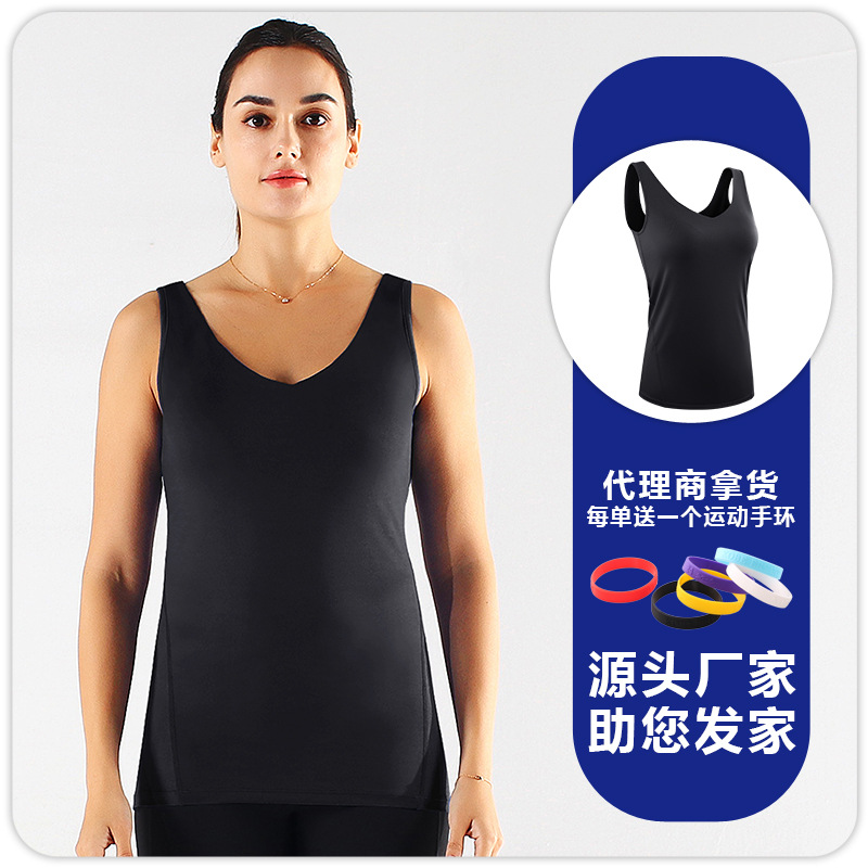 F8199 chaleco para mujer con almohadilla para el pecho para correr yoga transpirable de secado rápido ropa interior deportiva elástica cabestrillo ropa de fitness image 8