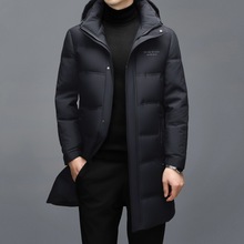 派克服羽绒大码男加厚中长款商务休闲中青年男工装羽绒服抗寒外套