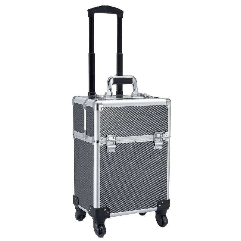 Muebles profesionales accesorios de mantenimiento de belleza instrumentos médicos de aleación de aluminio almacenamiento varilla de tracción rueda universal caja de herramientas de hardware