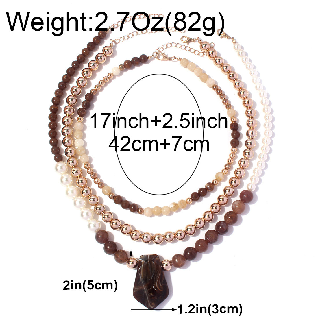 Collana multi-strati alla moda con pendente a losanga donna_voghion.com