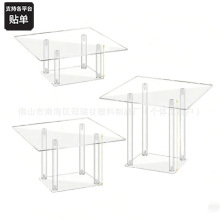 透明方形亚克力蛋糕面包支架纸杯蛋糕展示架婚礼宴会甜点甜品架