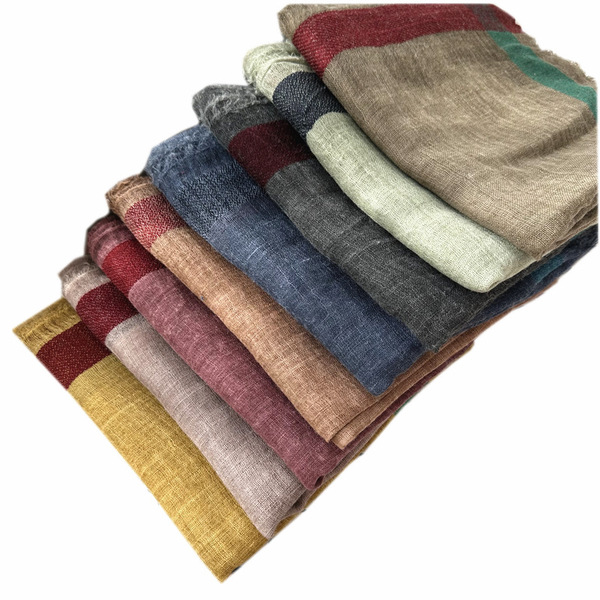 thin solid color woolen demi-season keep warm Japanese scarf