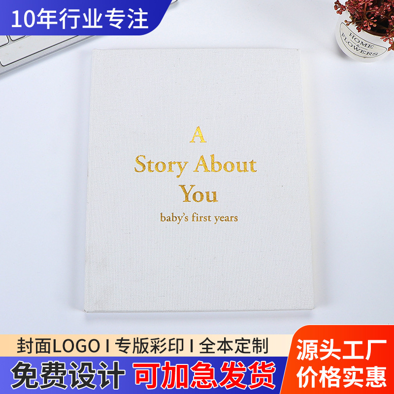 Cross-Border A5 Notebook with Custom Pattern, Gold Stamping, High Aesthetic Value, Thickened Business Office Notebook, Simple Diary