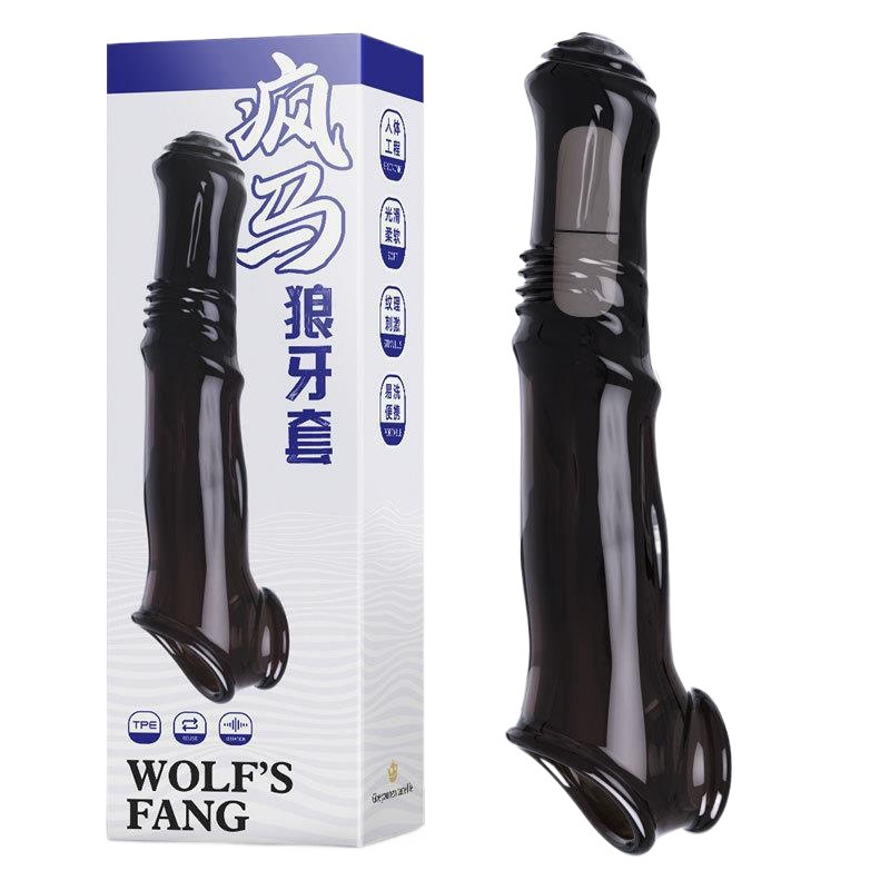 Astringniuniu caballo de los hombres conjunto alargado cristal Lobo diente vibración adulto suministros pene anillo sexy