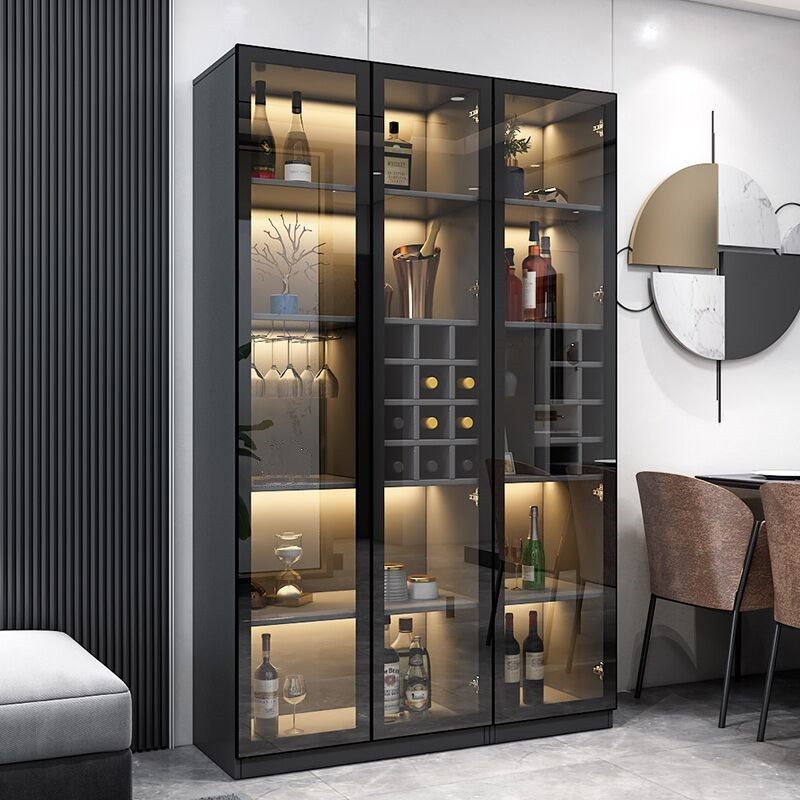 Light Luxury Wine Cabinet Glass Door Living Room Display Cabinet Wall Integrated Modern Simple Household Wine Rack Storage Cabinet
