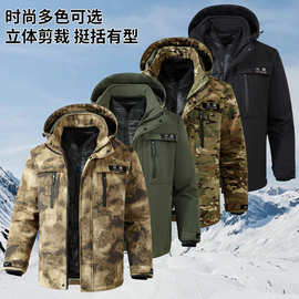 冬季可跨境定制加厚可拆卸内胆男防寒防风迷彩棉服劳保工作服棉衣
