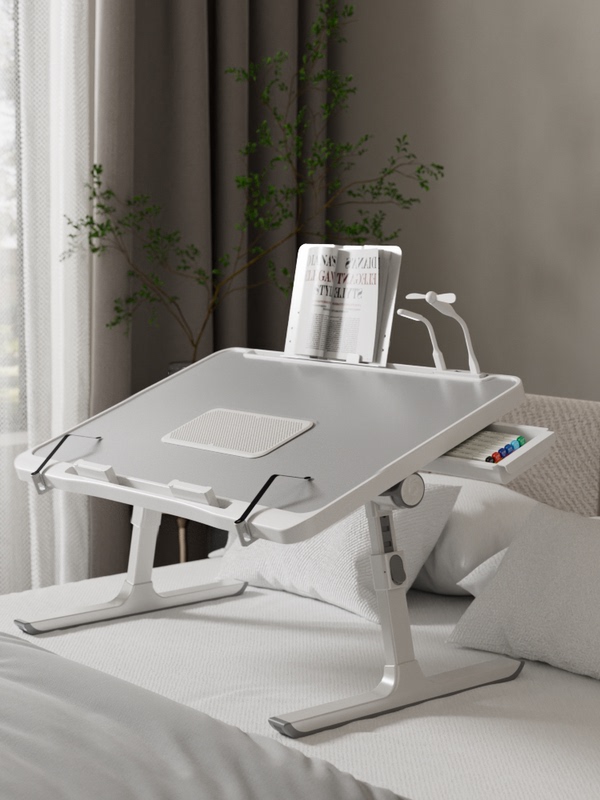 Small Bed Table, Foldable Lifting and Adjustable Bay Window Table, College Dormitory Study Table, Homework Computer Table