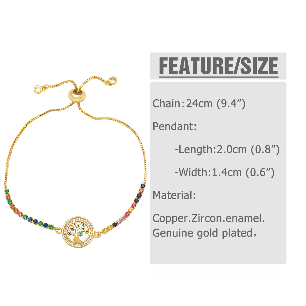 Fashion Geometric Eye Copper Bracelets Inlay Zircon Copper Bracelets