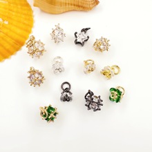 14K��ɫõ�廨��������ʯ������朶��DIY�Ʒ���������