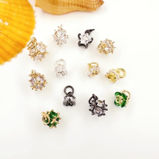 14K��ɫõ�廨��������ʯ������朶��DIY�Ʒ���������