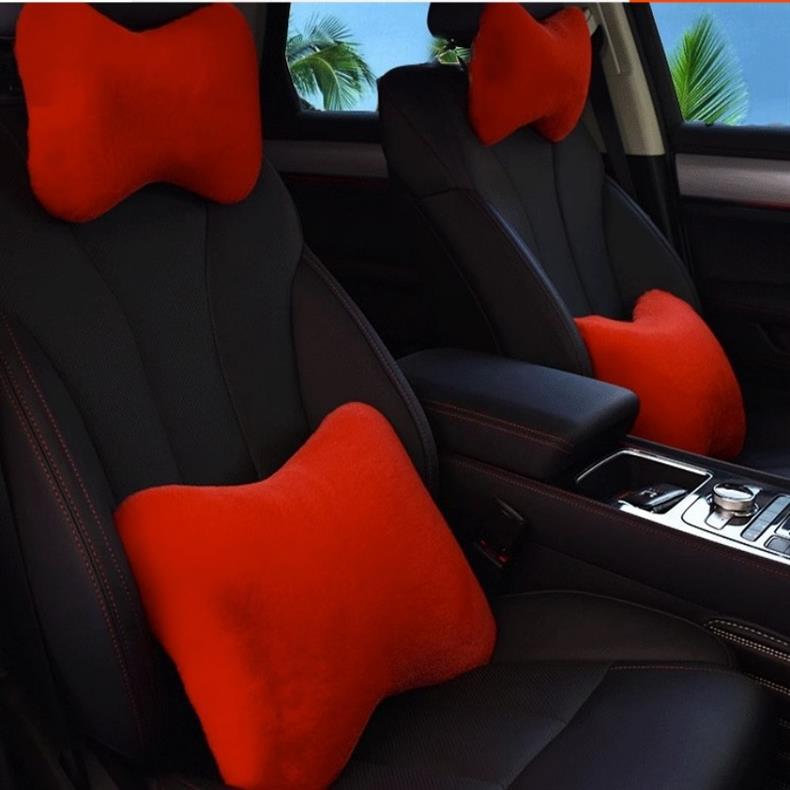 Car Plush Headrest Pillow, a Pair of Car Neck Pillows, Car Lumbar Pillows, Car Bone Neck Pillows, Car Supplies