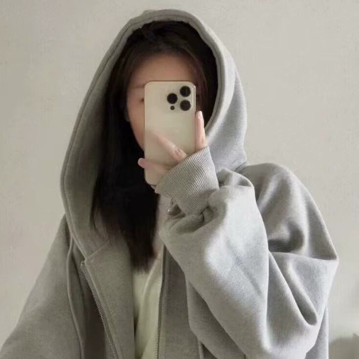 Американский oversize свитер с капюшоном женский осенью и зимой плюшевый свободный ленивый кардиган топ сплошной пиджак